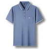 Camisas masculinas de seda amoreira camisa polo de manga curta 2023 verão bolso real masculino camiseta para hombre