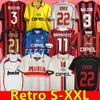 11 12 Shirts rétro Home 93 94 95 96 97 Gullit Soccer Jersey 02 03 04 05 Maldini Van Basten Football Kaka Inzaghi 06 07 2009 Pirlo Shevchenko Baggio AC Milans Ibrahimovic 11