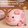 Electric RC Animals Smart Remote Control Piggy Kid Lär dig att klättra och spela Music Touch RC Robot Pig Pink Toys For Girls Children S Gift 230920