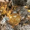 Décorations de Noël 6 cm boules d'arbre de Noël en or rose en plastique transparent boule de Noël ornement décoration pour décor d'arbre Natal Navidad année 230920