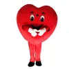 2019 nouveau costume de mascotte d'amour de coeur rouge Costume de spectacle de fête d'anniversaire de la Saint-Valentin Adulte taille 284g