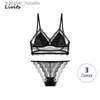 Ensemble sexy ensemble de lingerie pour femmes soutien-gorge culotte rembourrée dos nu sans fil dentelle réglable Bralette brassière sous-vêtements Sexy décontracté SA1266 L230920