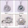 Jewelry Settings 12 Styles New Pearl Necklace 925 Sliver Pendant Diy Women Fashion With Chain Gift Drop Delivery Dhgarden Otdwo