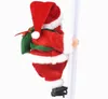 Juldekorationer Santa Claus Climbing Ladder Electric Santa Claus Doll Julgran Hängande prydnad utomhus inomhusdörrväggdekoration 230920