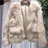 Fourrure Femme Fausse Fourrure PLAZSON Pearl Edge élégant blanc fausse fourrure de renard femmes manteau Cardigan à manches longues fourrure artificielle peluche veste fête réunion vêtements d'extérieur L230920