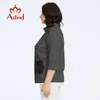 Damskie Tshirt Astrid Blouses 2023 Bawełniane top żeńskie standup kołnierz odzież moda kwiatowy nadruk Tshirt Lady Office Tees 230919