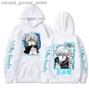 Erkek Hoodies Sweatshirts 2023 Yeni Anime Jujutsu Kaisen Satoru Gojo Hoodie Büyük Boyu Sonbahar Kış Polar Sweatshirt Erkek Kadınlar Uzun Kollu Kişme230920