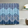 Tende da doccia Tenda da doccia impermeabile Mandala Fiore stampato Tenda da bagno Tessuto in poliestere Tende geometriche per decorazioni per il bagno di casa con 12 ganci 230920