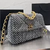 Designer Femmes 19 Tweed Sac à bandoulière matelassé France Paris Marque Oreillers en laine Messenger Sacs à main Lady Houndstooth Flap Sac à main Luxurys Designers Sacs