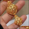 Ustawienia biżuterii Dubai Indie Złote Kolor Zestawy dla kobiet Afrykański Naszyjnik kwiatowy