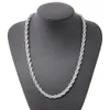 ed Rope Chain Classic Mens Jewelry 18k White Gold Filled Hip Hop Collana di gioielli di moda 24 pollici229B