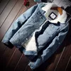 Herrjackor vinter män denim jacka trendig varm ullfoder kappa tjockare outwear jean cowboy casual kläder plus storlek 5xl 6xl 230920