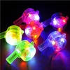 Other Event Party Supplies 12pcs Neon Whistles Bulk LED Light Up Whistle with Lanyard Necklace Glow In Dark Fun Toy Prop Carnival 230919