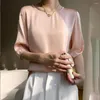 Women's Blouses Luxury Silk Blouse Women 2023 Spring/Summer Elegant Beautiful Woman Solid Satin Temperament T-shirt Simple Office Top