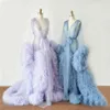Maternity Robes Boutique Occasion Dresses Women Long Tulle Bathrobe Dress Po Shoot Birthday Party Bridal Fluffy Evening Sleepwe338T