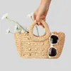 Mode Shell Decoratie Stro Vrouwen Handtassen Papier Geweven Mand Tas Handgemaakte Zomer Strandtassen Casual Kleine Tote Portemonnees 230129