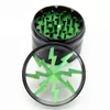 Lighting Herb Tobacco Grinders Accessories 63mm Aluminium Alloy Clear Top Window