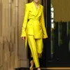 Women Dwuczęściowe spodnie Kombinezon Twopece Suit Slim Solid Color Przystosowanie jedna klamra elegancka moda dama blezer