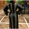 Etniska kläder svart abaya dubai afrikansk muslimsk hijab klänning 2021 caftan marocain arabe islamisk kimono femme musulmane djellaba308n