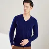 Men's Sweaters Autumn And Winter Merino Wool Knitted V-neck Sweater Basic Cashmere Quality Top Loose Versatile Long Sleeve Pullover