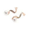 S3781 Set di gioielli per festa da sera per collana girocollo con perle finte da donna con orecchini 2 pezzi / set