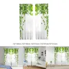 Vorhang 2x weiße grüne Blätter Vorhänge Voile Fensterbehandlungen für Schlafzimmer