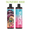 Authentic Sunfire 8000 8k Puffs DTL Disposable Vape Pen 18ml Préfilé 600mAh USB Type-C RECHARGE AIrflow Airflow Electronic Cigarette Prix en gros