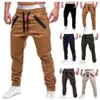 Männer Cargo Hosen Mittlere Taille Herbst Tether Fuß Hip Hop Harem Jogger Männliche Hosen Männer Solide Multipocket Skinny fit Sweatp196j