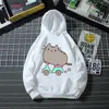 Felpe con cappuccio da uomo Felpe Kawaii Abbigliamento per bambini Caffè Gatto Amore Ciambella Stampa animale Felpa con cappuccio rosa Ragazze Harajuku Divertente Felpa gialla Abbigliamento per bambini CappottoL230920