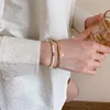 Strand Süße Vintage Luxus OT Schnalle Doppelschicht Für Mädchen Koreanische Öffnung Armreifen Frauen Armbänder Perle Armbänder