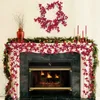 Autres fournitures de fête d'événement 59 pieds Guirlande de baies rouges de Noël Artificielle Bourgogne Pip pour décorations de cheminée Décor de vacances 230919