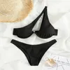 Sexy Bikinis Swimsuits Cut Out Women's Swimwear One Shoulder Biquini High Bathing Suits Push Up Beach Bikini Set 220413256m