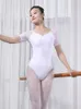 Palco desgaste gola malha ballet sexy traseiro diamante ginástica collants para mulheres adultas dança bodysuit traje