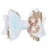 Hårtillbehör Oaoleer 3 '' Glitter Bow Clips For Baby Girls Crown Bowknote Pin Barrettes Princess Headwear Birthday