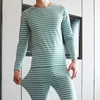 Sous-vêtement thermique homme coton marque tendance rayé coupe ajustée homme