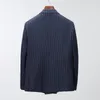 Abiti da uomo doppio petto per uomo grigio blu navy a righe gentiluomo abito maschile due pezzi uomo grooming ultimi disegni di pantaloni da cappotto Q1137