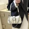 Abendtaschen Y2K Vintage Frauen Unterarmtasche Koreanische Lässige Niedliche Weiße Schulter Damen Sling Leder Reißverschluss Geldbörsen Mädchen Mode Tote Handtasche