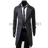 Męskie okopy płaszcze marka moda jesienna kurtka długa płaszcz Mężczyźni Wysokiej jakości Slim Fit Solid Kolor Men Płaszcz podwójny kurtka M-4xl J230920