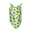 Dog Apparel 100pcs St.Patrick's Day Cat Bandanas Green Clover Small Large Dogs Scarf Collar Bibs Pet Accessories