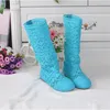 Boots 2023 hollow boots shoes breathable knit line mesh fashion high help summer women's to 11 colors 230920