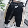 Jeans Boys Casual Pants With Belt Fashion Kids Long Pant Spring Autumn Winter Trousers Children Clothes 230920