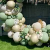Diğer Etkinlik Partisi Malzemeleri 163pcs Avokado Yeşil Balonlar Çelenk Kemik Kremalı Beyaz Retro Zeytin Balonu Düğün Doğum Günü Arka Plan Dekor 230919