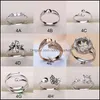 إعدادات المجوهرات DIY 925 Sier Pearl Ring Rings Plated Rings 35 أنماط قابلة للتعديل حجم هدية عيد الميلاد تسليم Dhgarden OTVJU