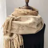 2023 Ny förtjockad TASSEL SCARF Kvinnors katttryck Imitation Cashmere Shawl Autumn och Winter Warm Neck