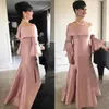 Vintage Noble Bateau Neck Plus Size Mother Of The Bride Formal Dresses Dusty Pink Evening Party Wear Wedding Guest Dress Groom Mot204g