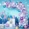 Andra evenemangsfestleveranser Flash Snowflake Ballon Helium Metallic Frozen Birthday Party Snow Balloon Garland Arch Kit Decorations Baby Shower Girl 230919