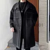 Trenchcoats voor heren Britse herenjas Lange slanke scheidingslijn Decoratie Herenjas Lange jas Heren herfst streetwear trenchcoat Abrigo Largo Hombre J230920