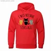 Erkek Hoodies Sweatshirt Ben Narmal 3 Cat's I İSE 3 Küçük Kedi Hoodies Erkek Kişilik Pocket Sokak Giyim Hip Hop Külot Kıyafetleri Polar Sıcak Hoody Malel230920