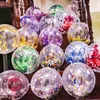 Décoration de fête NOUVEAU 10pcs Ballons clairs Confettis Dold Star Ballons Ballon d'hélium Ballon gonflable Anniversaire Déco Mariage Sequin 230920