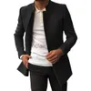 Gabardinas para hombres Abrigos de moda Hombres Traje Abrigo Formal Hombres Abrigo de lana Mangas largas Mantener cálido Botones adelgazantes Chaqueta de lana J230920